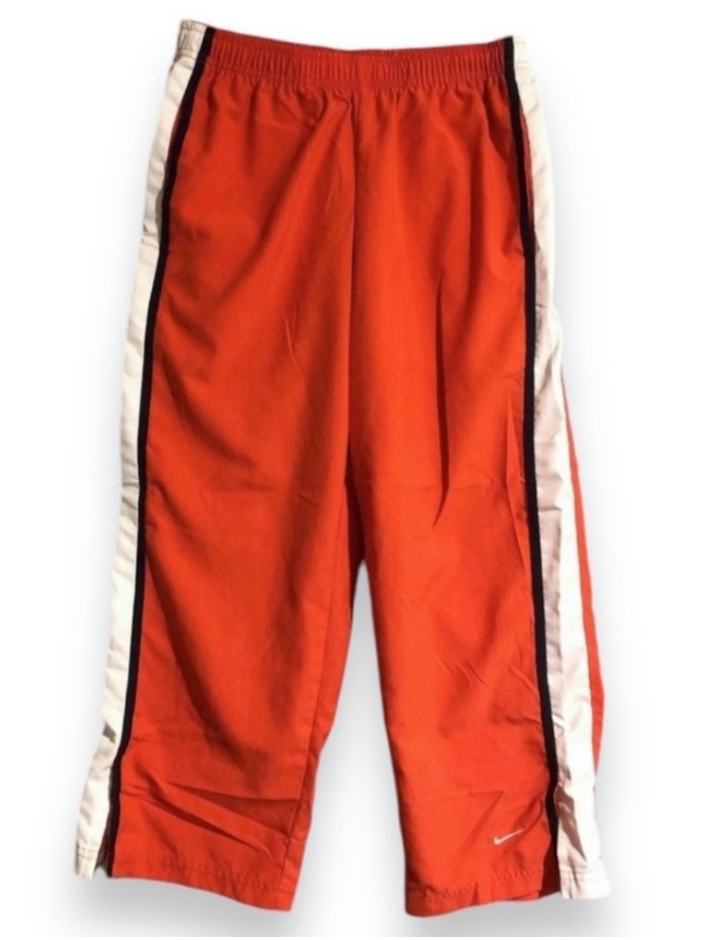 NIKE Orange Track Pants White & Black Contrast Stripes Size Small VINTAGE - Picture 6 of 6